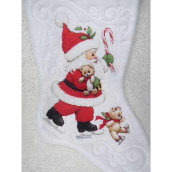 Retro 1970s Set of 2 Vintage Felt Christmas Stockings Santa Holiday Morehead - Picture 11 of 12